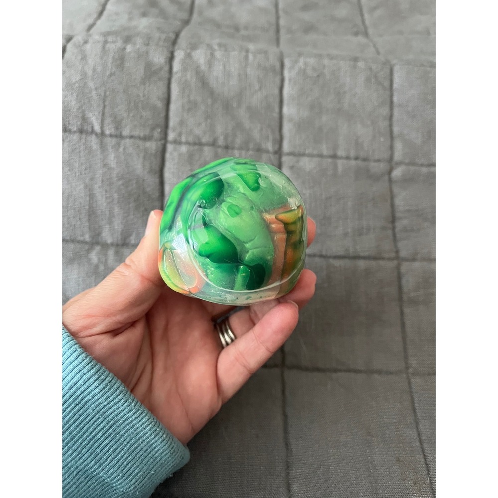 Vintage Green Swirl Toy Filled Round Orb Squish Toy